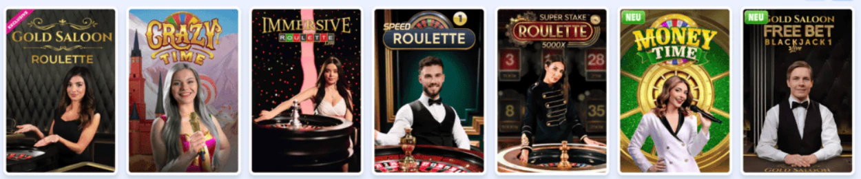 Catálogo de juegos de casino y partidas con crupier en directo en Onlyspins Casino